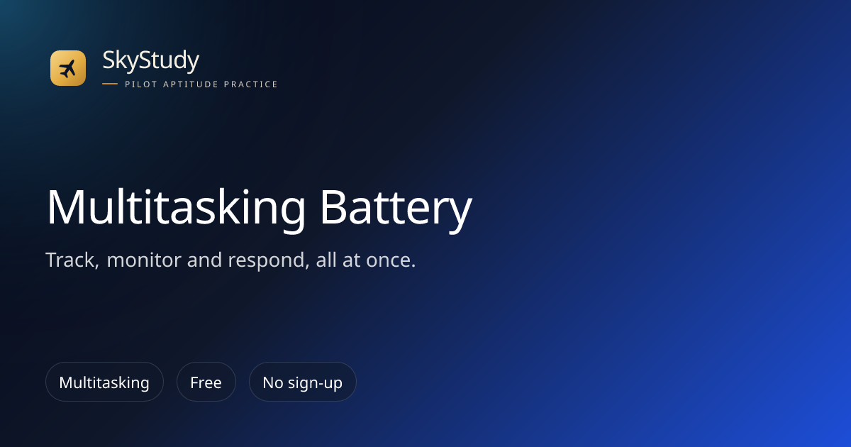 Multitasking Test, Pilot Aptitude Practice | SkyStudy ATPL